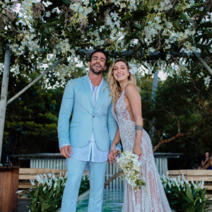 Casamento Gabriela Pugliesi e Erasmo Viana, na praia de Trancoso, Bahia.