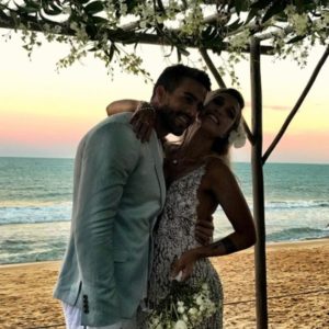 Casamento Gabriela Pugliesi e Erasmo Viana, na praia de Trancoso, Bahia.