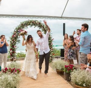 renovação de votos de Taciele Alcolea, casamento na praia