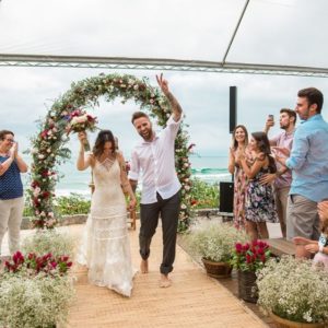 renovação de votos de Taciele Alcolea, casamento na praia