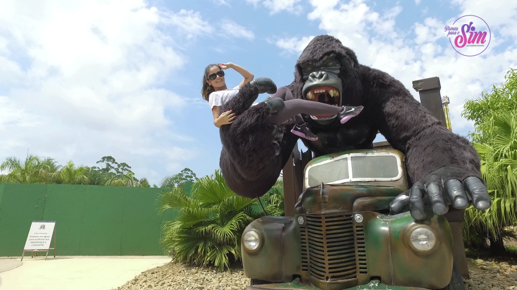 viagem em santa catarina, parque de diversões beto carrero world, Fabiola Ferreira e o King Kong